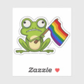 LGBT Kikker Met Pride Vlag Sticker (Vel)