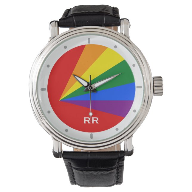 LGBT Kleur Rainbow Gay Pride Polshorloge Horloge (Voorkant)