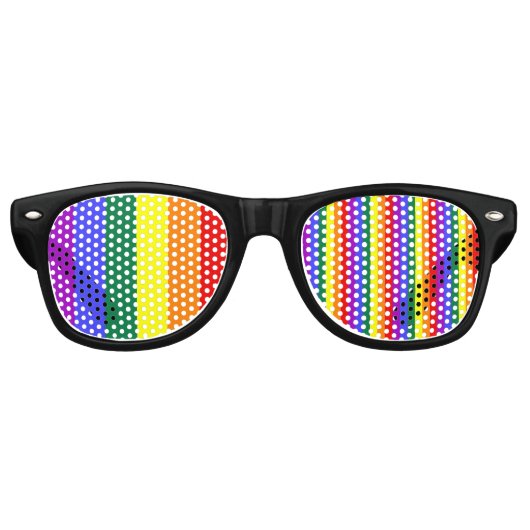 LGBT-kleuren Retro Zonnebril (Voorkant)
