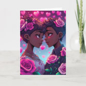 LGBT Koppel Anime Gepersonaliseerde Valentijnsdag Kaart (Voorkant)