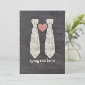 LGBT-koppeling van de Knot Faux Chalkboard Gay Wed Kaart (Staand voorkant)