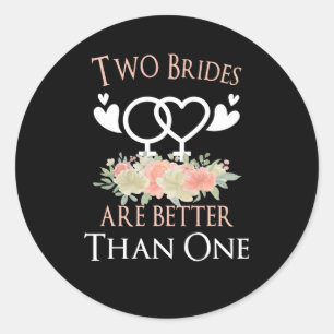 LGBT LBGBTQ Bruid Huwelijk Lesbienne Homo Ronde Sticker