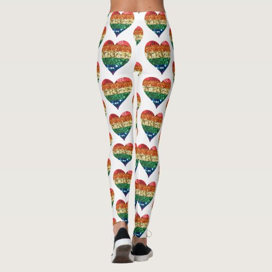 lgbt leggings van het regenbooghart (Achterkant)