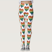 lgbt leggings van het regenbooghart (Voorkant)