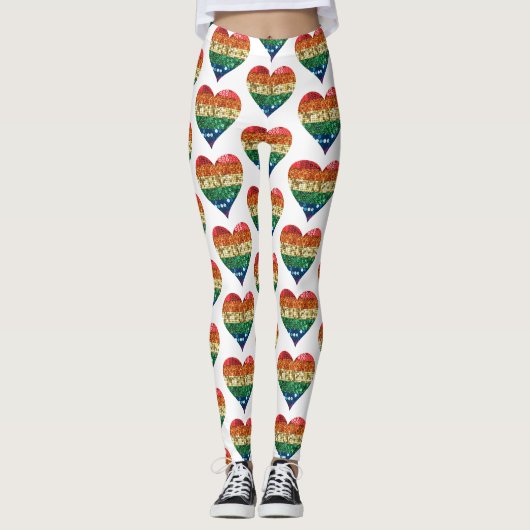 lgbt leggings van het regenbooghart (Voorkant)