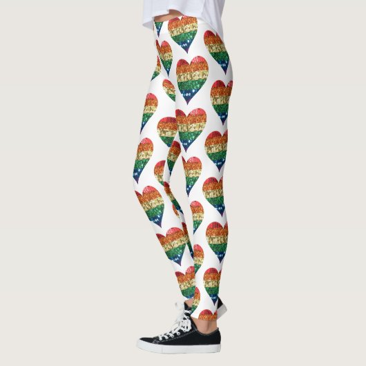 lgbt leggings van het regenbooghart (Links)