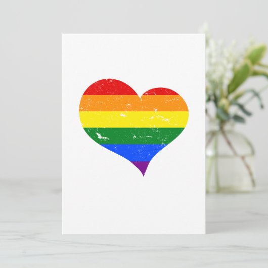 LGBT - Lesbian Gay Bisexual Transgender Heart Kaart (Staand voorkant)