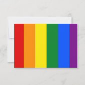 LGBT Lesbian Lips Rainbow Wedding RSVP Kaartje (Achterkant)
