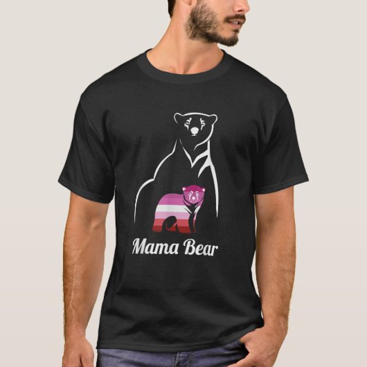 LGBT Lesbian Pride Lesbian Mama Bear T-shirt (Voorkant)
