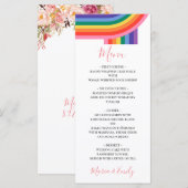 LGBT Lesbian Pride Rainbow Gay Weduwmenu Menu (Voorkant / Achterkant)