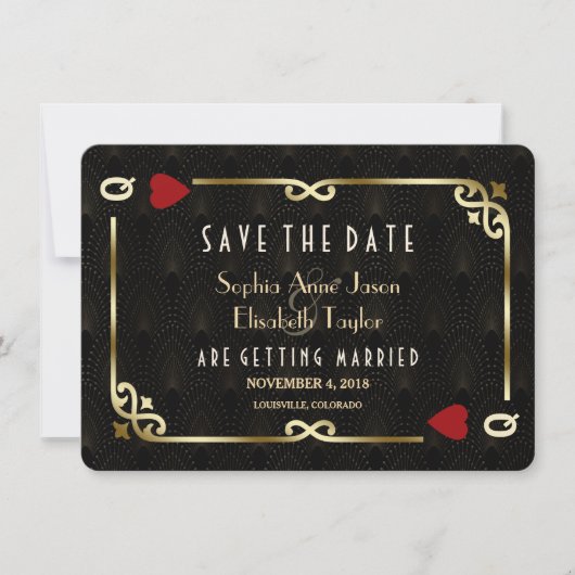 LGBT Lesbisch Casino Las Vegas Poker Huwelijk  Save The Date (Voorkant)