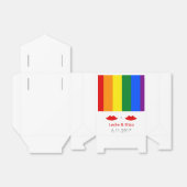 LGBT Lesbische Lippen Regenboog Bruiloft Bedankdoosjes (Uitgevouwen)