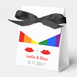 LGBT Lesbische Lippen Regenboog Bruiloft Bedankdoosjes
