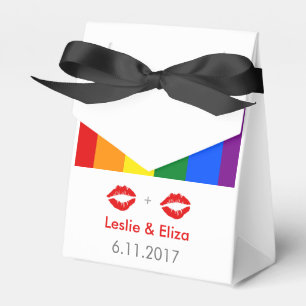 LGBT Lesbische Lippen Regenboog Bruiloft Bedankdoosjes