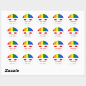 LGBT Lesbische Lippen Regenboog Bruiloft Ronde Sticker (Vel)