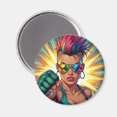 LGBT Lesbische Mohawk Uppercut Pop Art Magneet (Voorkant / Achterkant)