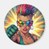 LGBT Lesbische Mohawk Uppercut Pop Art Magneet (Voorkant)