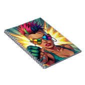 LGBT Lesbische Mohawk Uppercut Pop Art Notitieboek (Rechterzijde)