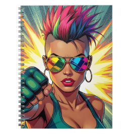 LGBT Lesbische Mohawk Uppercut Pop Art Notitieboek