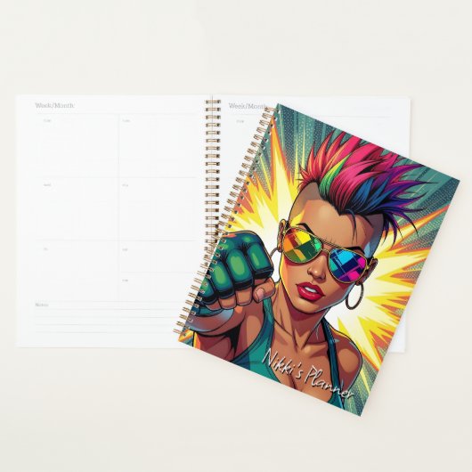 LGBT Lesbische Mohawk Uppercut Pop Art Planner (Display)