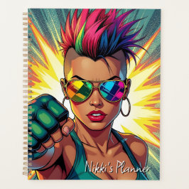 LGBT Lesbische Mohawk Uppercut Pop Art Planner