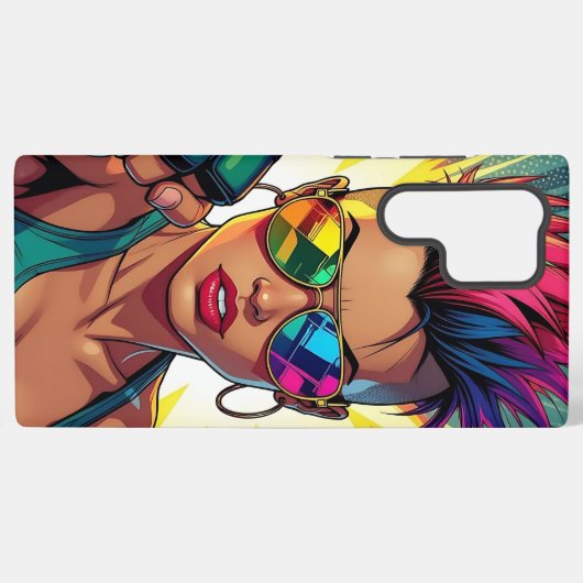 LGBT Lesbische Mohawk Uppercut Pop Art Samsung Galaxy Hoesje (Achterkant horizontaal)