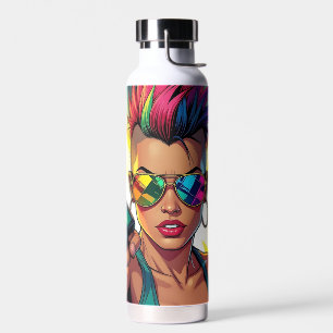 LGBT Lesbische Mohawk Uppercut Pop Art Waterfles