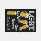 Lgbt Let's Get Beers Tonight Beer Saying Funny Gra Fleece Deken (Voorkant (Horizontaal))