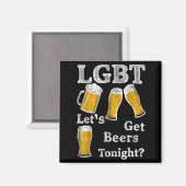 Lgbt Let's Get Beers Tonight Beer Saying Funny Gra Magneet (Voorkant / Achterkant)