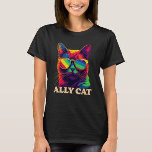 LGBT Leuke Ally Cat Gay Pride LGBTQ Regenboog Vlag T-shirt