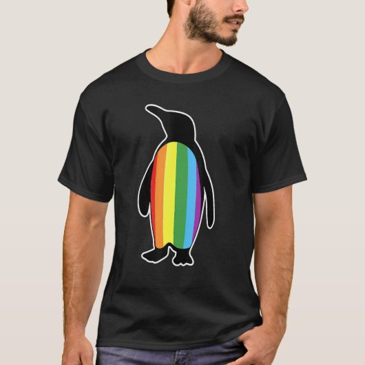 Lgbt Lgbetq Gay Pride Rainbow Flag Penguin T-shirt (Voorkant)
