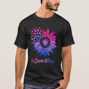Lgbt Lgbtq Pride Flag Bisexual Raising Fist Sunflo T-shirt