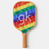 LGBT LGBTQ Rainbow Flag Gay Pride Monogram Initiaa Pickleball Paddle (Voorkant)
