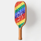 LGBT LGBTQ Rainbow Flag Gay Pride Monogram Initiaa Pickleball Paddle (Links)