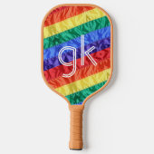 LGBT LGBTQ Rainbow Flag Gay Pride Monogram Initiaa Pickleball Paddle (Achterkant)