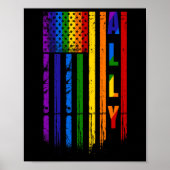 LGBT LGBTQ Rainbow Pride Amerikaanse vlag 4th of J Poster (Voorkant)