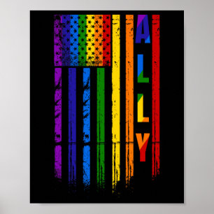 LGBT LGBTQ Rainbow Pride Amerikaanse vlag 4th of J Poster