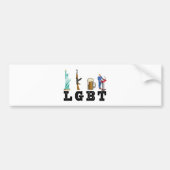 LGBT Liberty Pistolen Beer Trump Politieke Gift Bumpersticker (Voorkant)