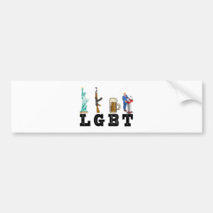 LGBT Liberty Pistolen Beer Trump Politieke Gift Bumpersticker