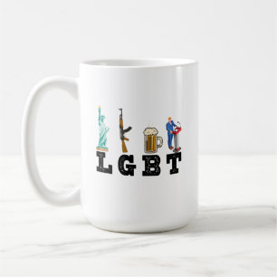 LGBT Liberty Pistolen Beer Trump Politieke Gift Koffiemok