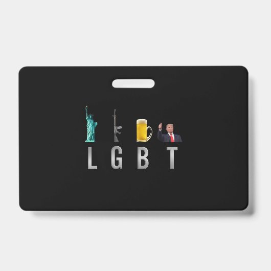 LGBT - Liberty Pistolen Bier Trump 6 Badge (Voorzijde)