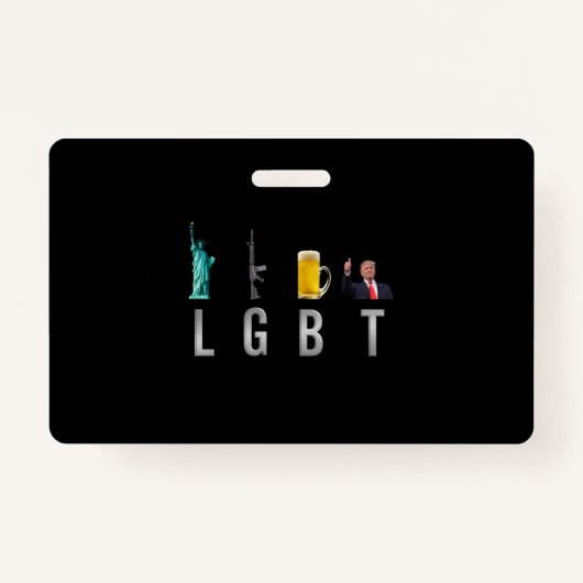 LGBT - Liberty Pistolen Bier Trump 6 Badge (Voorkant)