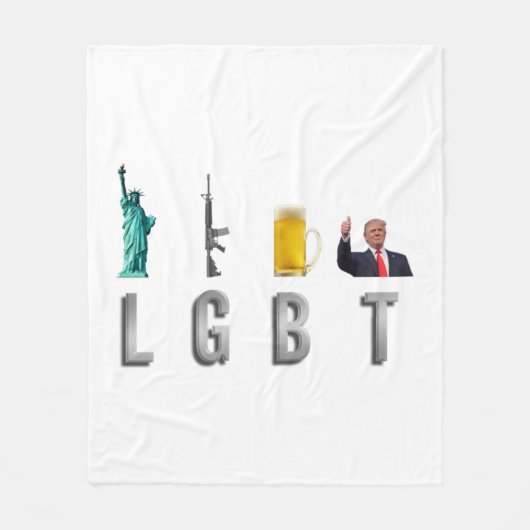 LGBT - Liberty Pistolen Bier Trump 6 Fleece Deken (Voorkant)