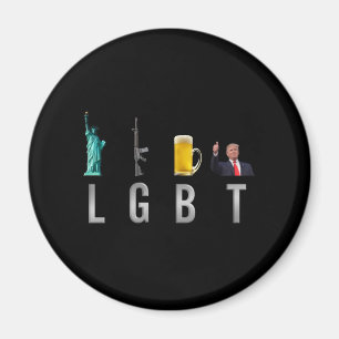 LGBT - Liberty Pistolen Bier Trump 6 Magneet