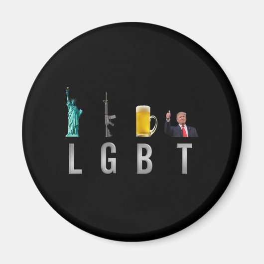 LGBT - Liberty Pistolen Bier Trump 6 Magneet (Voorkant)