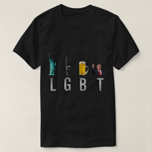 LGBT - Liberty Pistolen Bier Trump 6 T-shirt (Design voorkant)