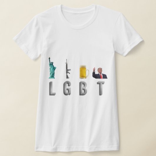 LGBT - Liberty Pistolen Bier Trump 6 T-shirt (Laagn)