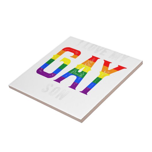 LGBT Liefde Gay Zoon - Gay Pride Outfit Gay Pride  Tegeltje (Zijkant)