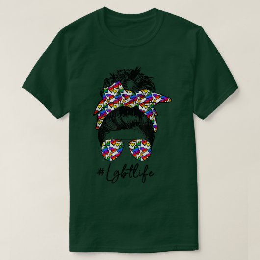LGBT liffe Messy Bun Ppride voor LGBT Commu T-shirt (Design voorkant)