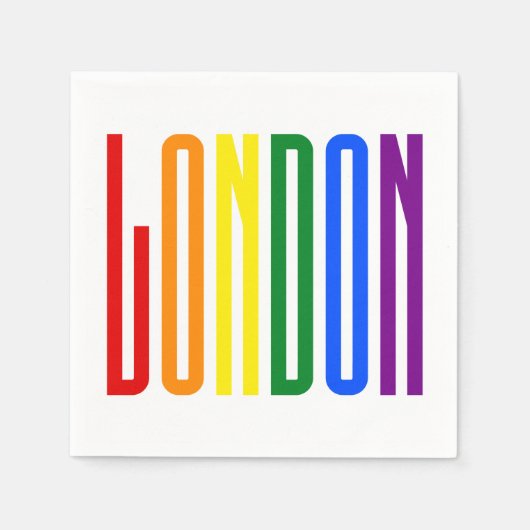 LGBT London Gay Pride Rainbow Text LGBTQ Servet (Voorkant)